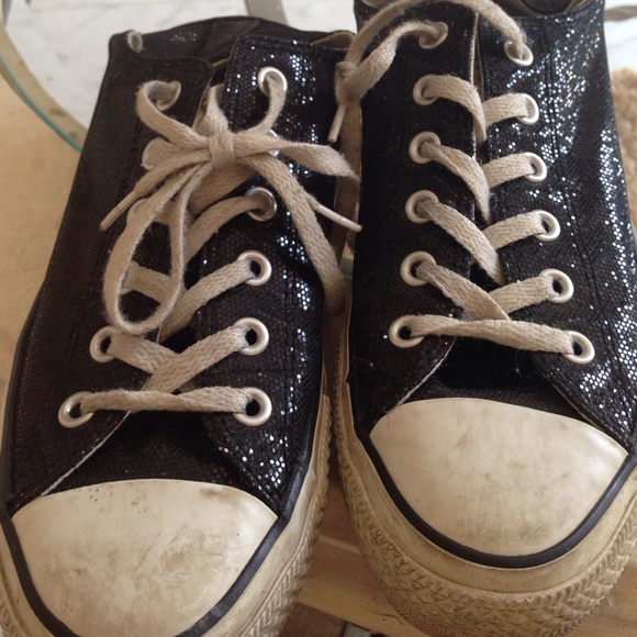 Converse Shoes - Black Sequin Converse Size 9.5