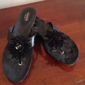 Coach black sandals