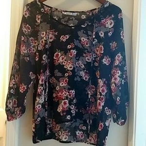 Sheer floral blouse