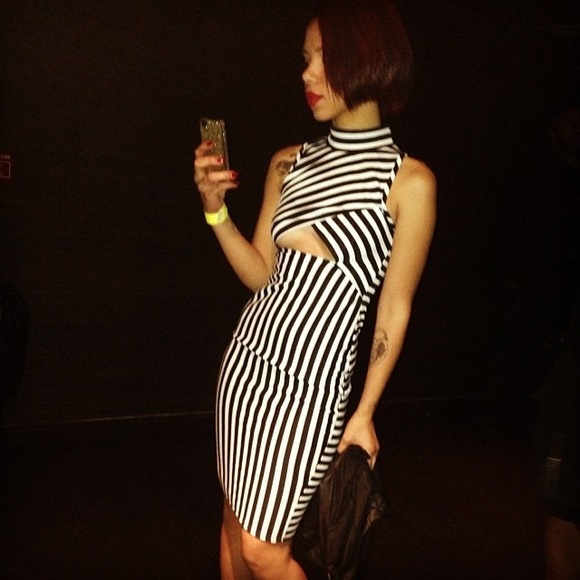 black and white dress