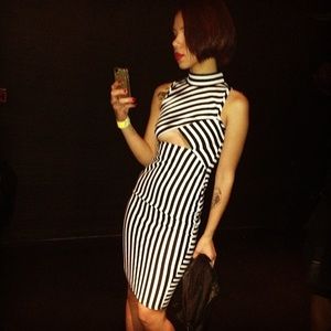 black and white dress