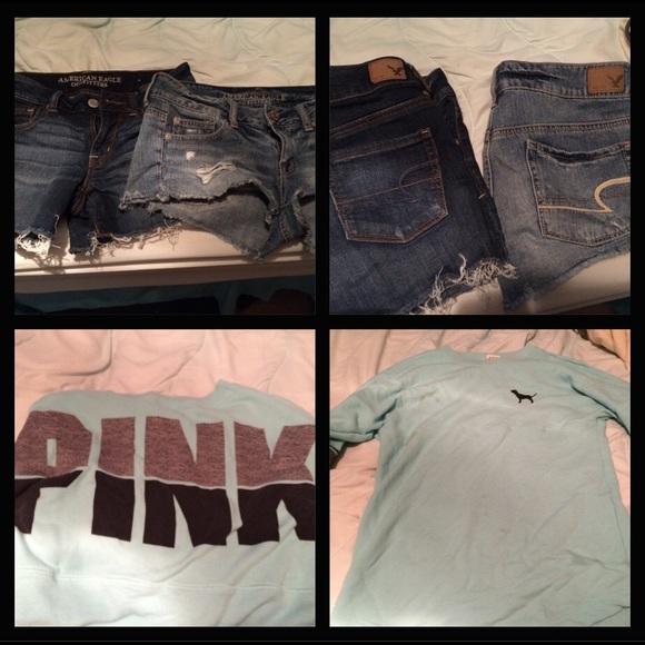 Bundle of hollister jeans & Victoria secret shirt.