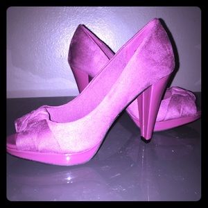 💙 Pink/Magenta Open Toe Pumps