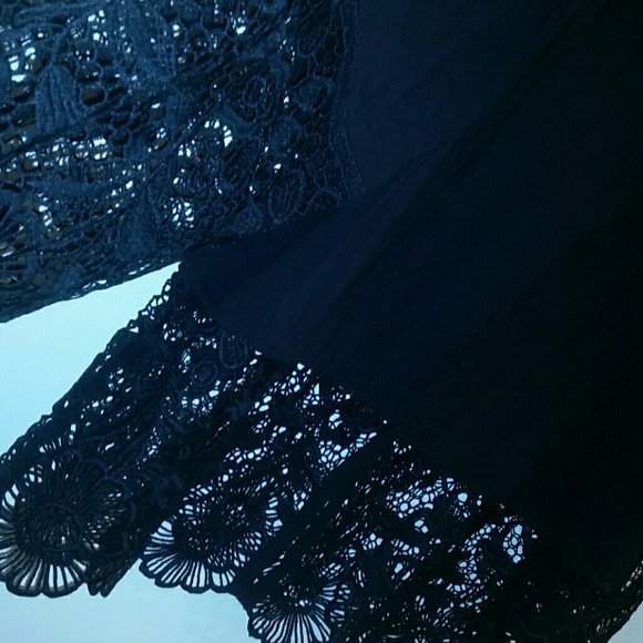 Lace black button up