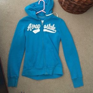 blue full zip hoodie
