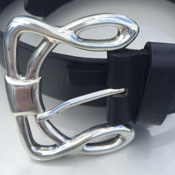 Silpada Genuine Leather Black belt.  Size Medium - Picture 2 of 4