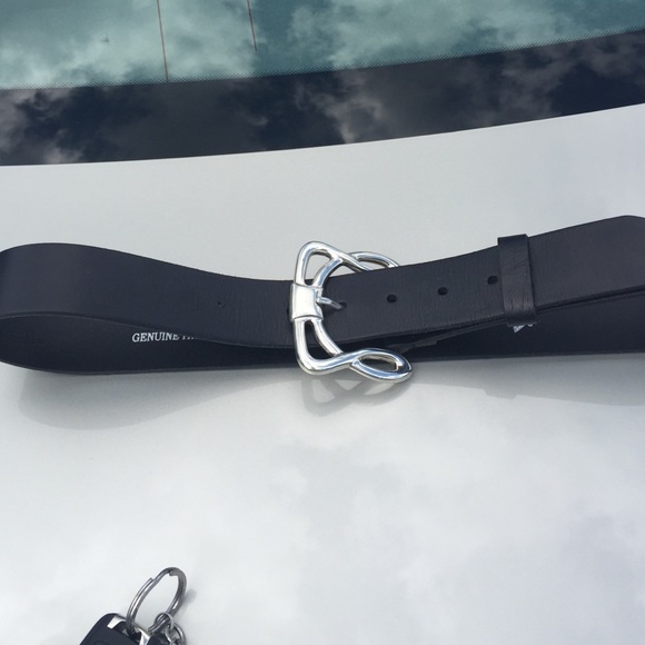 Silpada Genuine Leather Black belt.  Size Medium - Picture 4 of 4