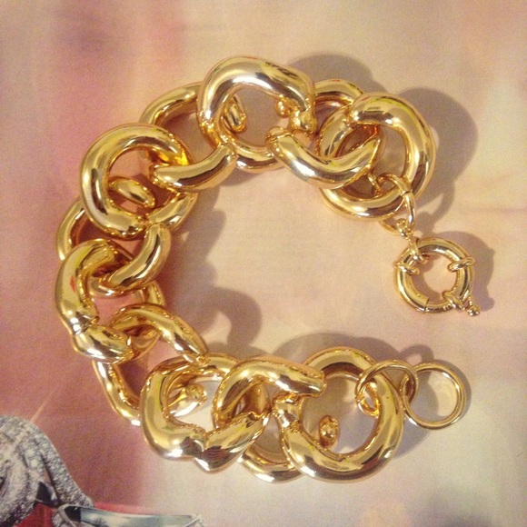 J. Crew Gold Chunky Link Bracelet - Picture 2 of 3