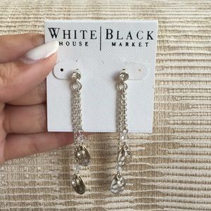 NBW NWT Silver & crystal dangly earrings
