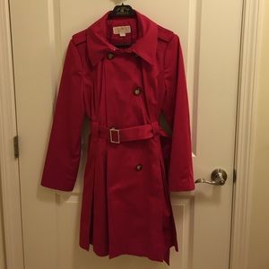 Michael Kors, red fall rain jacket