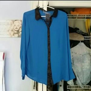 Blue Sheer dress top