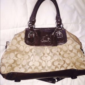 Authentic Coach Ashley signature sateen satchel