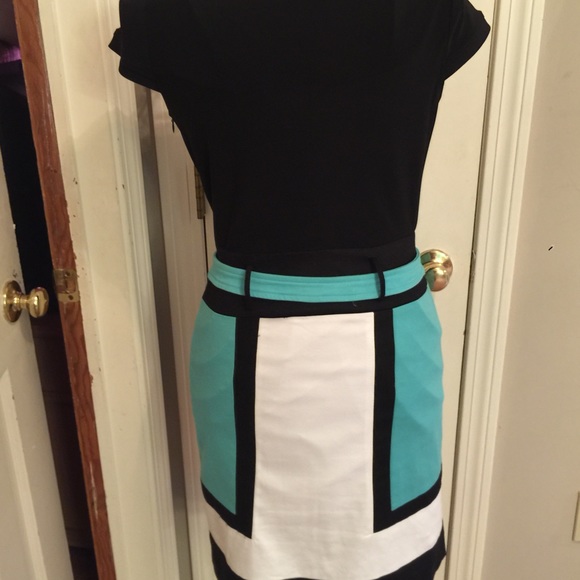 CHETTA B COLOR-BLOCK DRESS FULLY LINED - Picture 2 of 4
