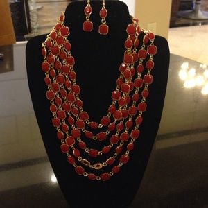 Layered Necklace and Earring Set