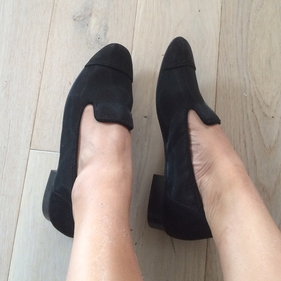 Mesh Armani style flats with suede details