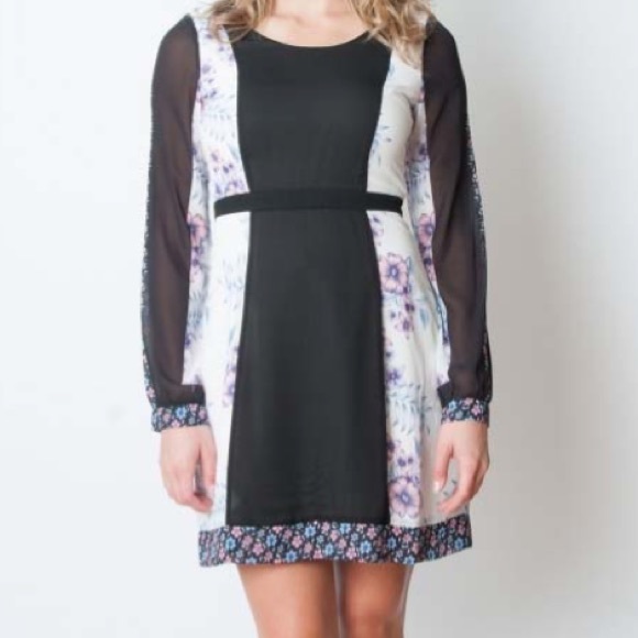 Boho Chic- flower print/black dress