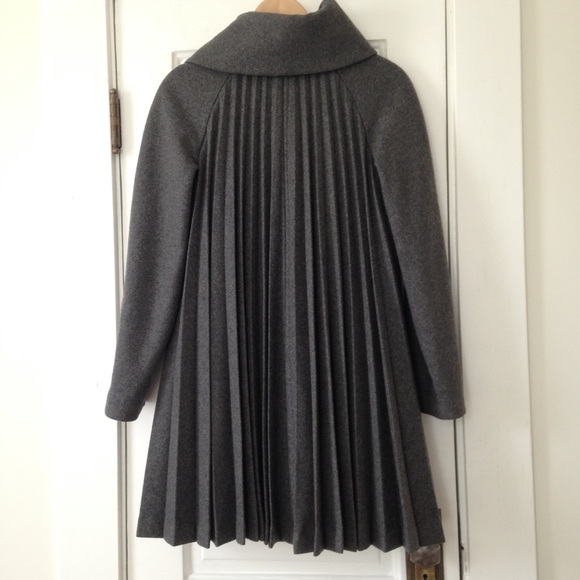 H&M - Beautiful Grey Pleated Winter Coat from Emily's