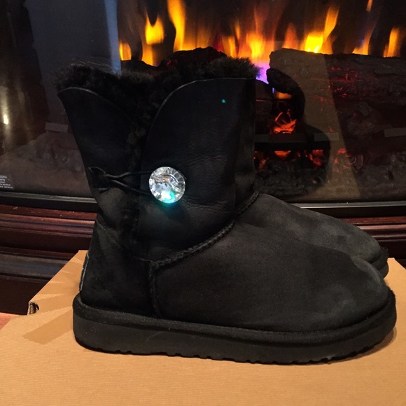 UGG Shoes - BLING Bailey Button Black UGGS