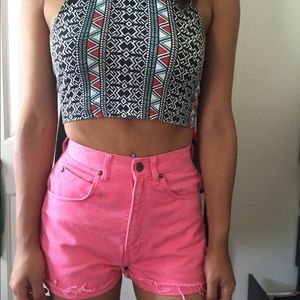 Pink high waisted shorts