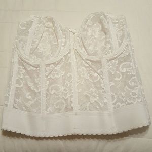 Corset lace strapless bra