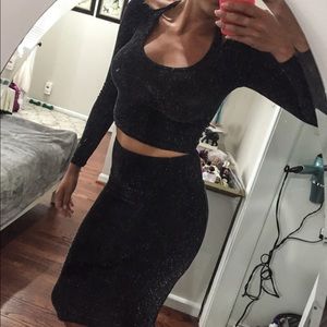 Matching Crop Top and Pencil Skirt