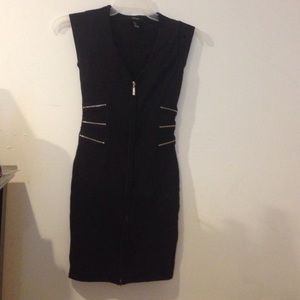 Black tight dress with zippers