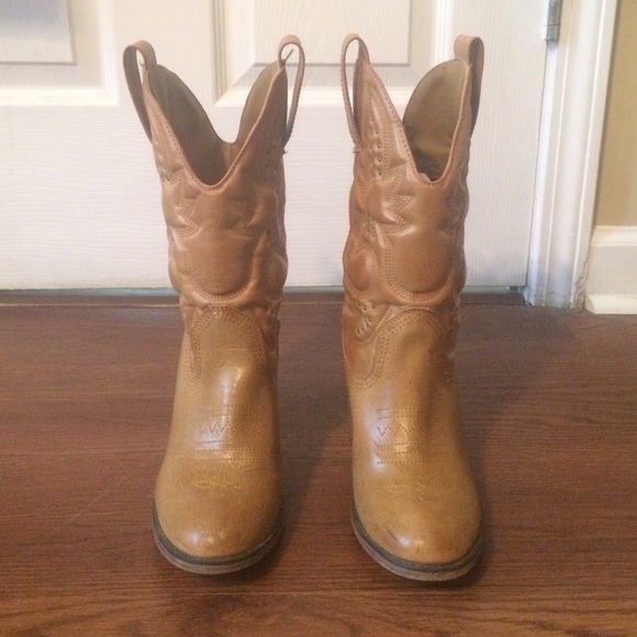 Tan cowboy boots
