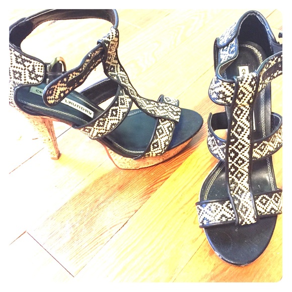 Chinese laundry Black and Tan sandal heels