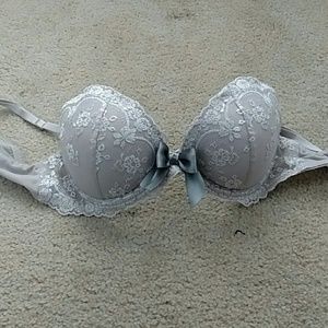 Aerie fine lace bra in light pink grey