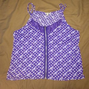 Blue zipper tank top