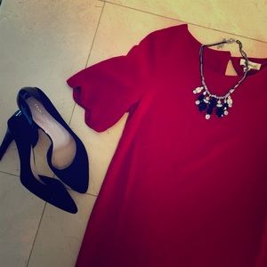 Red Knee Length Dress