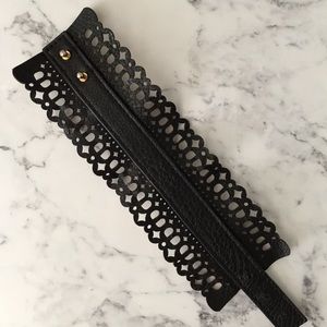 BCBG Laser Cut Leather Cuff