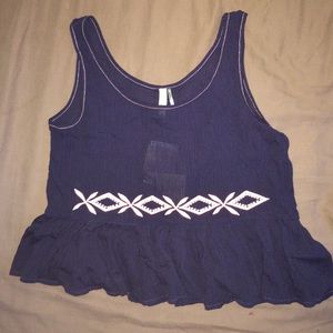 Cropped Navy blue and pink tank top