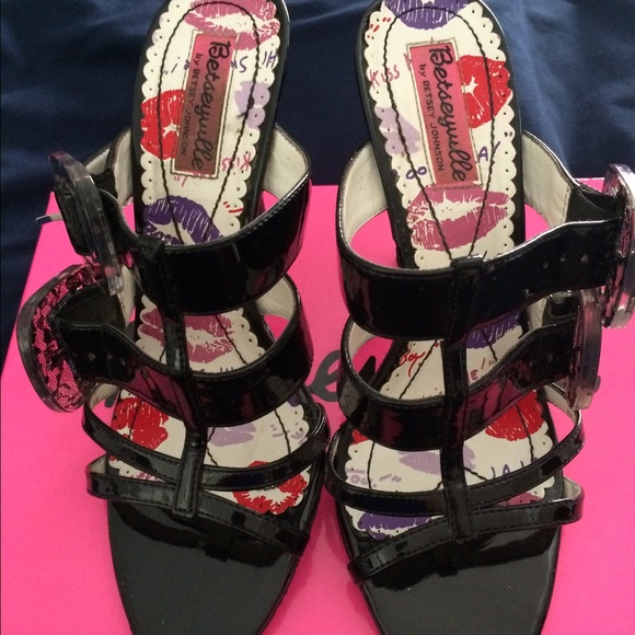 Patten leather with buckles