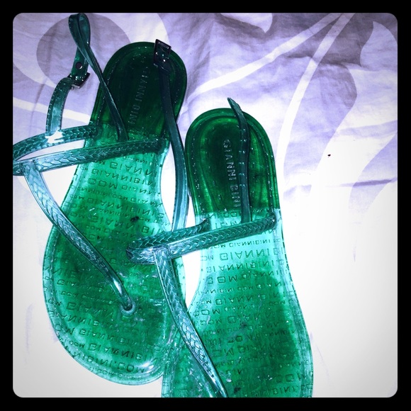 Gianni Bini green "jelly" flats!