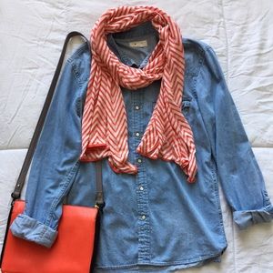 Coral chevron scarf