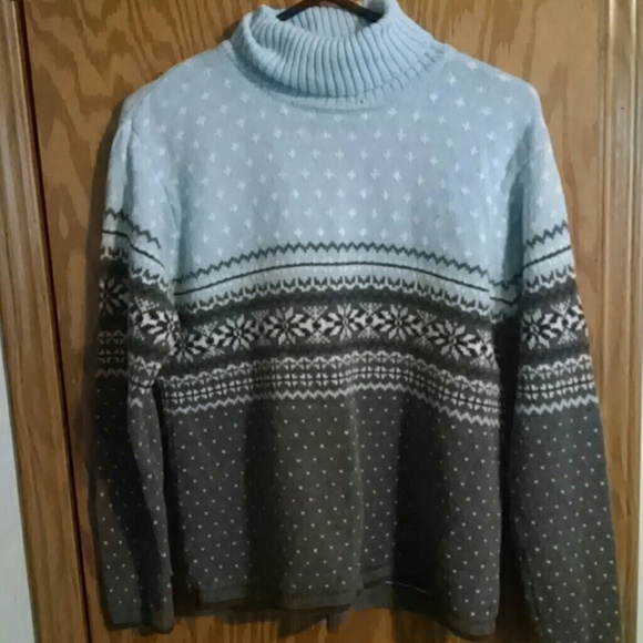 PAUL HARRIS MEDIUM BLUE/GRAY MULTI SWEATER