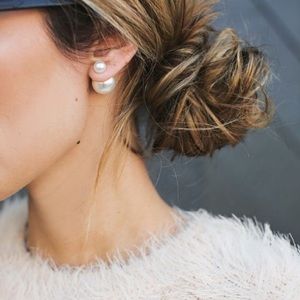 NWT! Double-sided pearl earrings