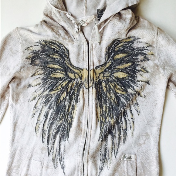 Miss Me Sweaters - Miss Me zip up hooded sweater size small