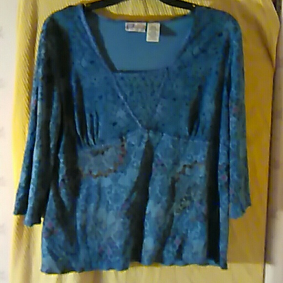 Multicolor blue blouse
