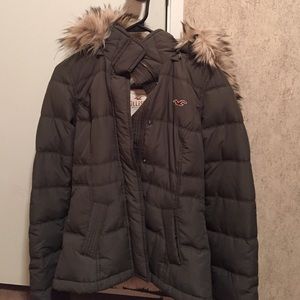 Olive green hollister jacket