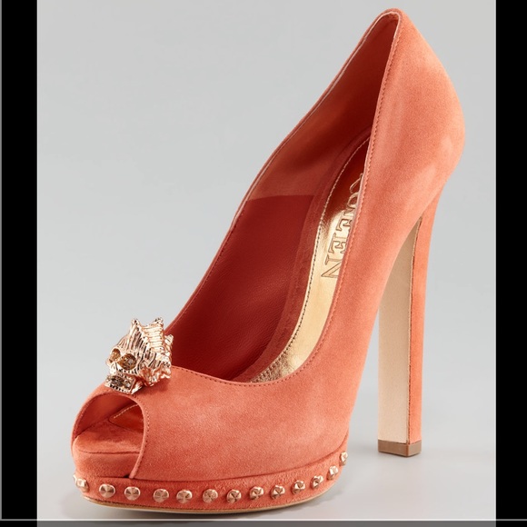 Alexander McQueen Suede Peep toe