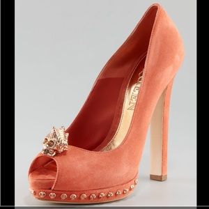 Alexander McQueen Suede Peep toe