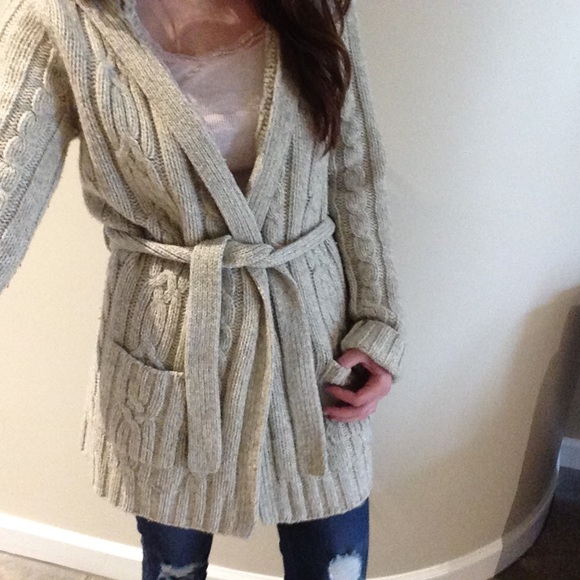 Abercrombie & Fitch Sweaters - Abercrombie Cable a Knit Hoodie Sweater Wrap