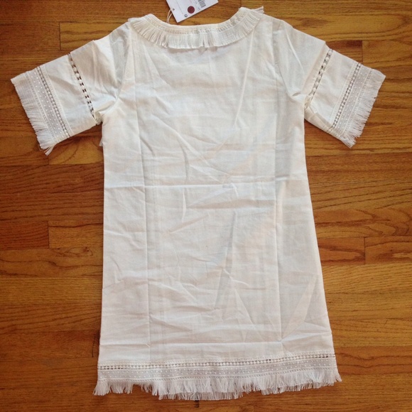 🦙 NWT White Bohemian Tassel Short Sleeve Dress Sm - Picture 4 of 4