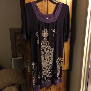 Purple shift dress