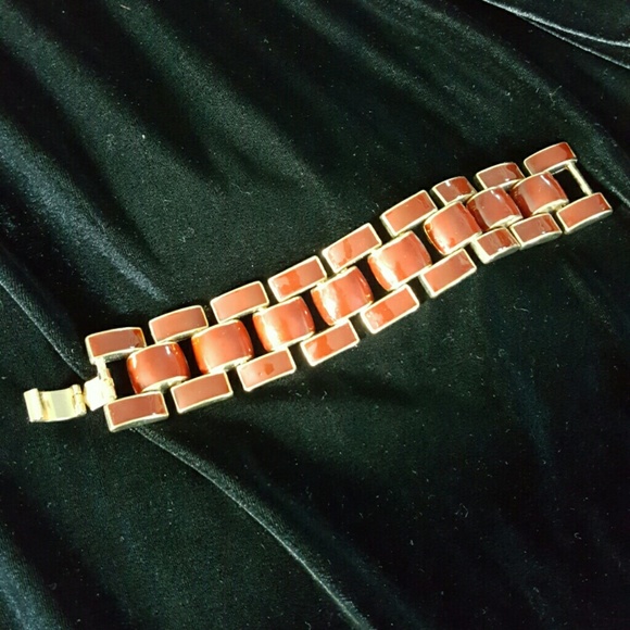 SOLD Red Enamel Link Bracelet