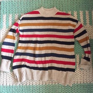 BDG oversized rainbow stripe sweater