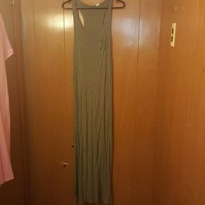 Gray razor back maxi dress