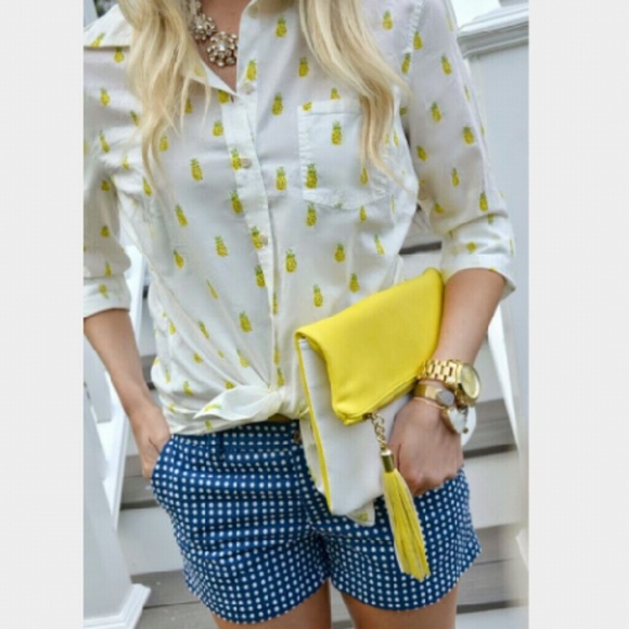 Blue Shorts With White Polka Dots